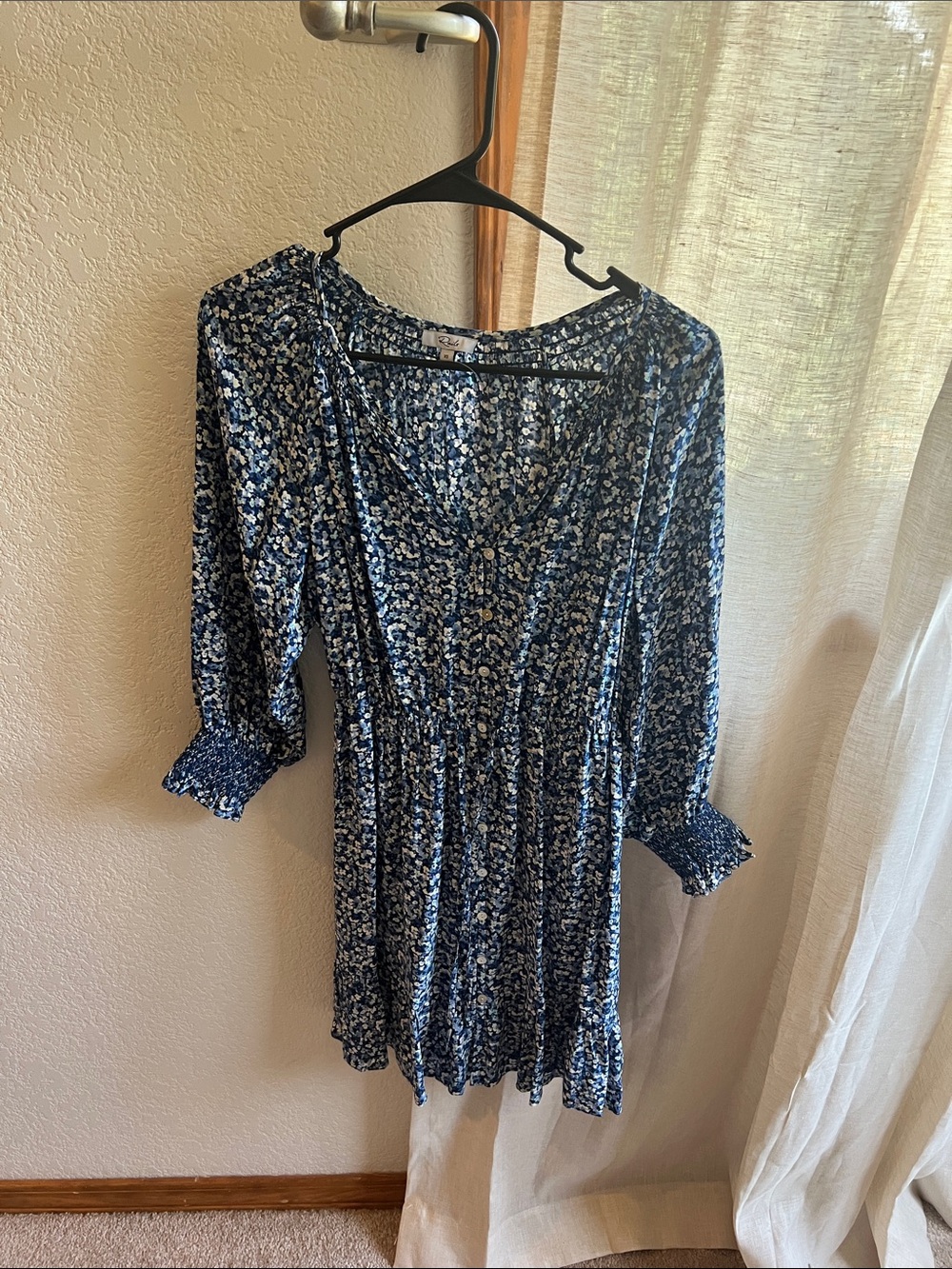 Rails Blue Floral Button-Front Tunic - Picture 1 of 4